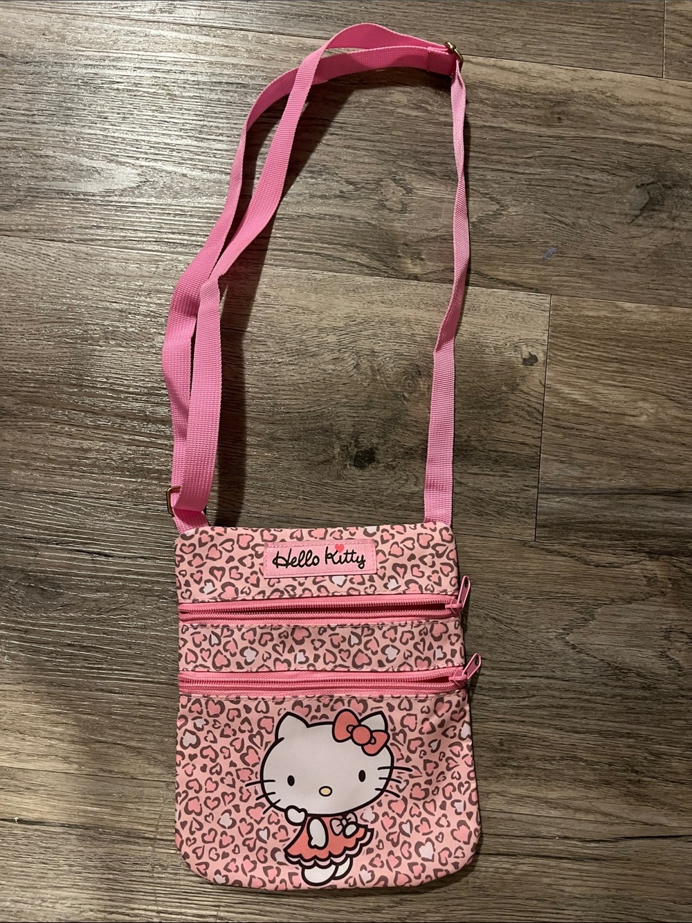 Hello Kitty Pink Leopard Print Crossbody Purse